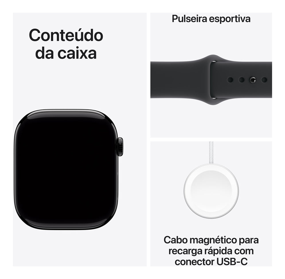 Apple Watch Series 11 GPS + Cellular - Caixa preta brilhante de alumínio – 46 mm - Imagem 8